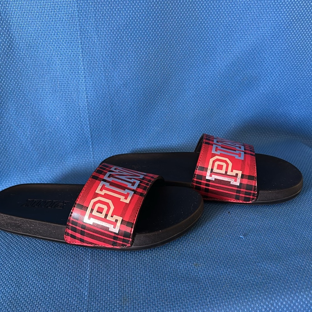 VS PINK Plaid Slide Sandals - Picture 2 of 5